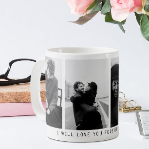 Mug Collage photo 'Je t'aimerai toujours' mignon
