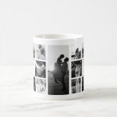 Mug Collage photo mariage Monogramme noir et blanc (Centre)