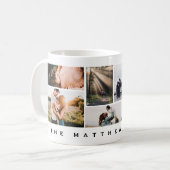 Mug Collage photo minimaliste de famille moderne (Devant gauche)