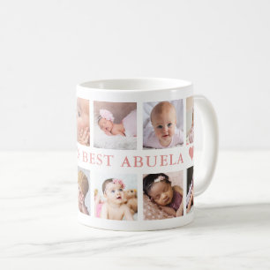 Mug Collage photo moderne 12 rose Abuela la meilleure
