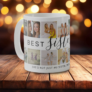 Mug Collage photo moderne 'Best Sister Ever'