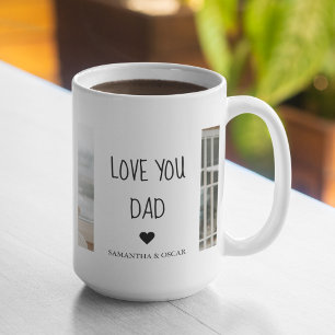 Mug Collage Photo Moderne & Cadeau J'aime Papa