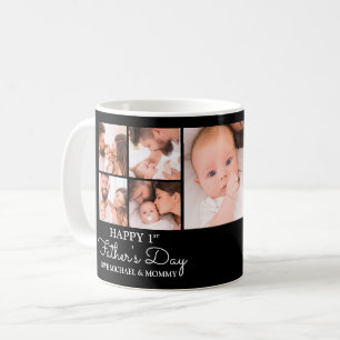 Mug Collage photo moderne mignonne Happy First Fête de