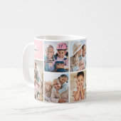 Mug Collage photo Monogramme Image Rose (Devant gauche)