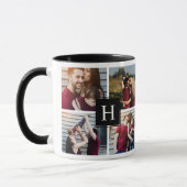 Mug Collage photo monogramme moderne (Gauche)