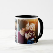 Mug Collage photo monogramme moderne (Devant droit)