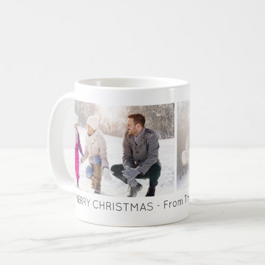 Mug Collage Photo Noël Minimaliste (Devant gauche)