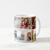 Mug Collage Photo Nom de Famille Moderne (Devant droit)