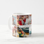 Mug Collage Photo Nom de Famille Moderne (Devant gauche)