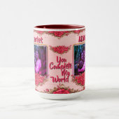Mug Collage photo Nom Saint-Valentin Floral Café (Centre)