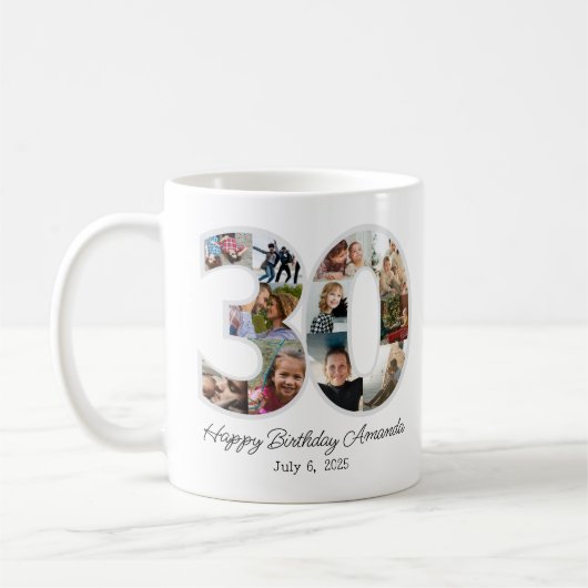 Mug Collage photo numéro 30 - 30e anniversaire (Gauche)