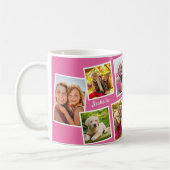 Mug Collage photo personnalisé 10 rose (Gauche)