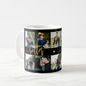 Mug Collage photo personnalisé 10 votre texte script (Devant gauche)