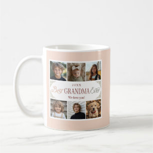 Mug Collage photo personnalisé 6 Meilleur grand-mère j