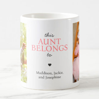 Mug Collage photo personnalisé "Cette tante appartient