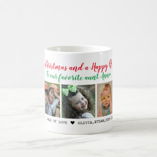 Mug Collage photo personnalisé de 5 photos Joyeux No