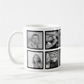 Mug Collage photo personnalisé Élégant Noir moderne Bl (Gauche)