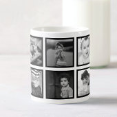 Mug Collage photo personnalisé Élégant Noir moderne Bl