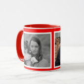 Mug Collage photo personnalisé moderne Red 2 (Devant gauche)
