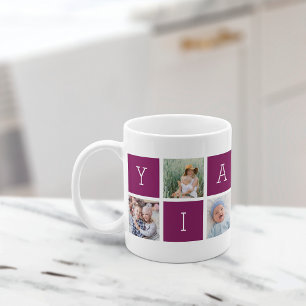 Mug Collage photo personnalisé Yiayia Grand-mère