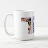 Mug Collage photo pour 70e anniversaire violet (Gauche)
