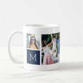 Mug Collage photo simple cool et monogramme (Gauche)