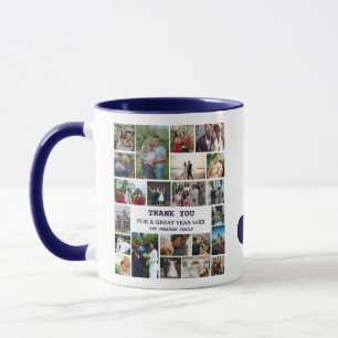 Mug Collage photo simple Garde de monogrammes de fam