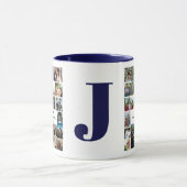 Mug Collage photo simple | Garde de monogrammes de fam (Centre)