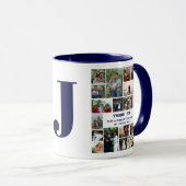 Mug Collage photo simple | Garde de monogrammes de fam (Devant droit)