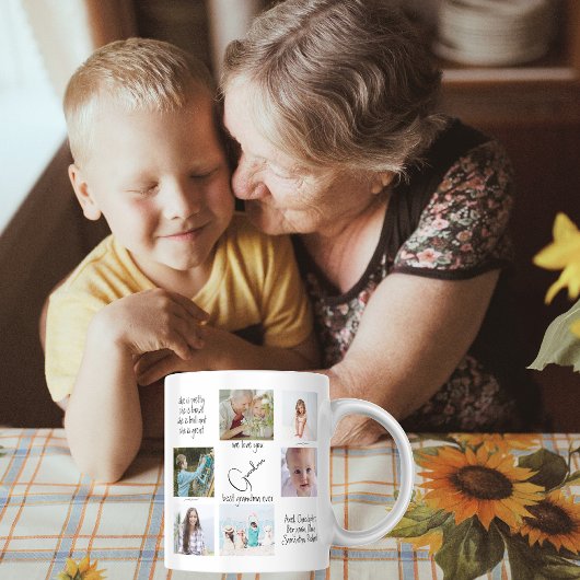 Mug Collage photo simple moderne Nous vous aimons gran