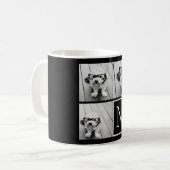 Mug Collage photo tendance noir et blanc avec Monogram (Devant gauche)