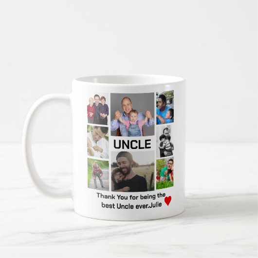 Mug Collage photo Uncle 8 moderne personnalisé (Gauche)
