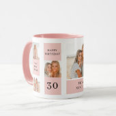 Mug Collage photos amies | Joyeux cadeau d'anniversair (Devant gauche)