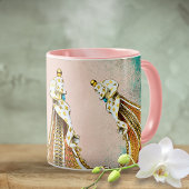 Mug Collage rose vintage Avec Bords Rouillés