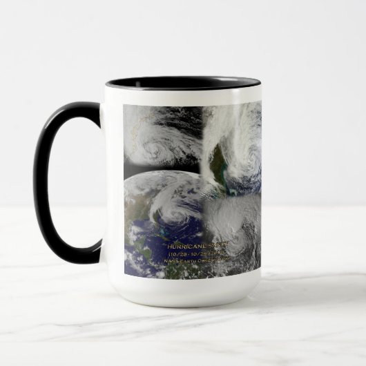 Mug Collage satellite Vue de l'ouragan Sandy (Gauche)