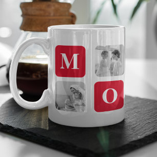 Mug Collage tendance Photo & Red Best Mommy Cadeau