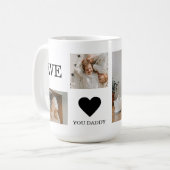 Mug Collage tendance Photo & We Love You Daddy Cadeau (Devant gauche)