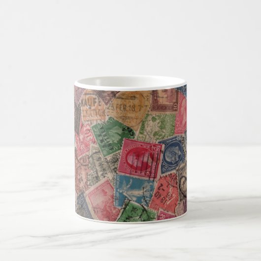Mug Collage utilisé par cru de timbre-poste (Centre)