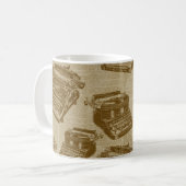 Mug Collage vintage de machine à écrire (Devant gauche)