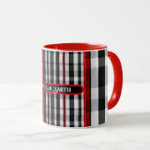 Mug Collection Abstraite Red Black Plaid (Devant droit)