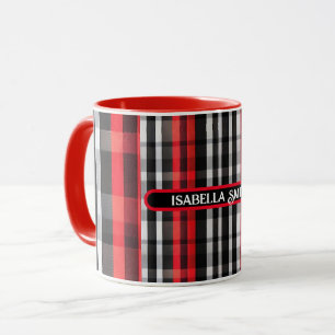 Mug Collection Abstraite Red Black Plaid
