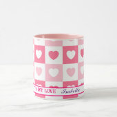 Mug Collection d'amour du coeur rose moderne (Centre)