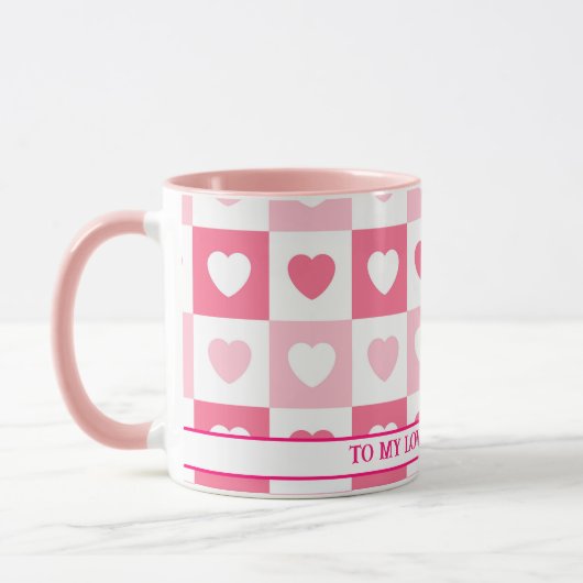 Mug Collection d'amour du coeur rose moderne (Gauche)