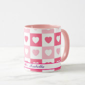 Mug Collection d'amour du coeur rose moderne (Devant droit)
