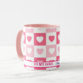 Mug Collection d'amour du coeur rose moderne (Devant gauche)