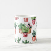Mug Collection de cactus dans des pots, aquarelle. (Centre)