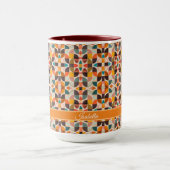 Mug Collection de Carrés Abstraits tendance Retro (Centre)