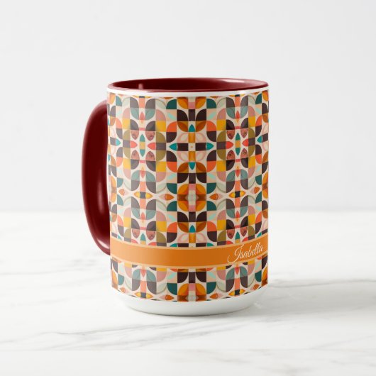 Mug Collection de Carrés Abstraits tendance Retro (Devant gauche)