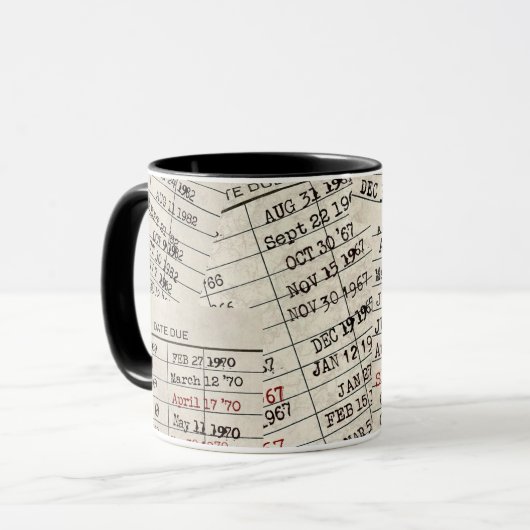 Mug Collection de cartes de bibliothèque ancienne (Devant gauche)
