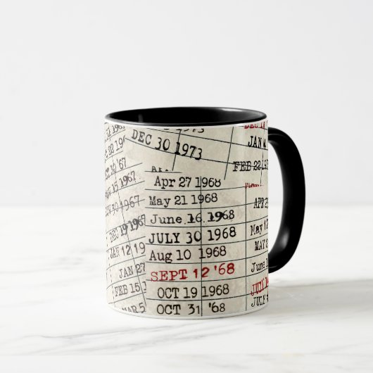 Mug Collection de cartes de bibliothèque ancienne (Devant droit)